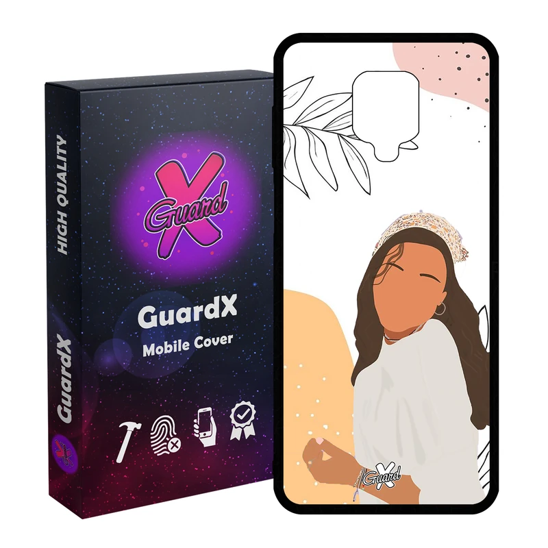 کاور گارد ایکس طرح دختر مدل Glass10367 مناسب برای گوشی موبایل شیائومی Redmi Note 9S / Note 9 Pro / Note 9 Pro Max