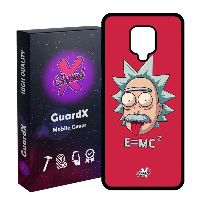 کاور گارد ایکس طرح Rick and Morty مدل Glass10046 مناسب برای گوشی موبایل شیائومی Redmi Note 9S / Note 9 Pro / Note 9 Pro Max