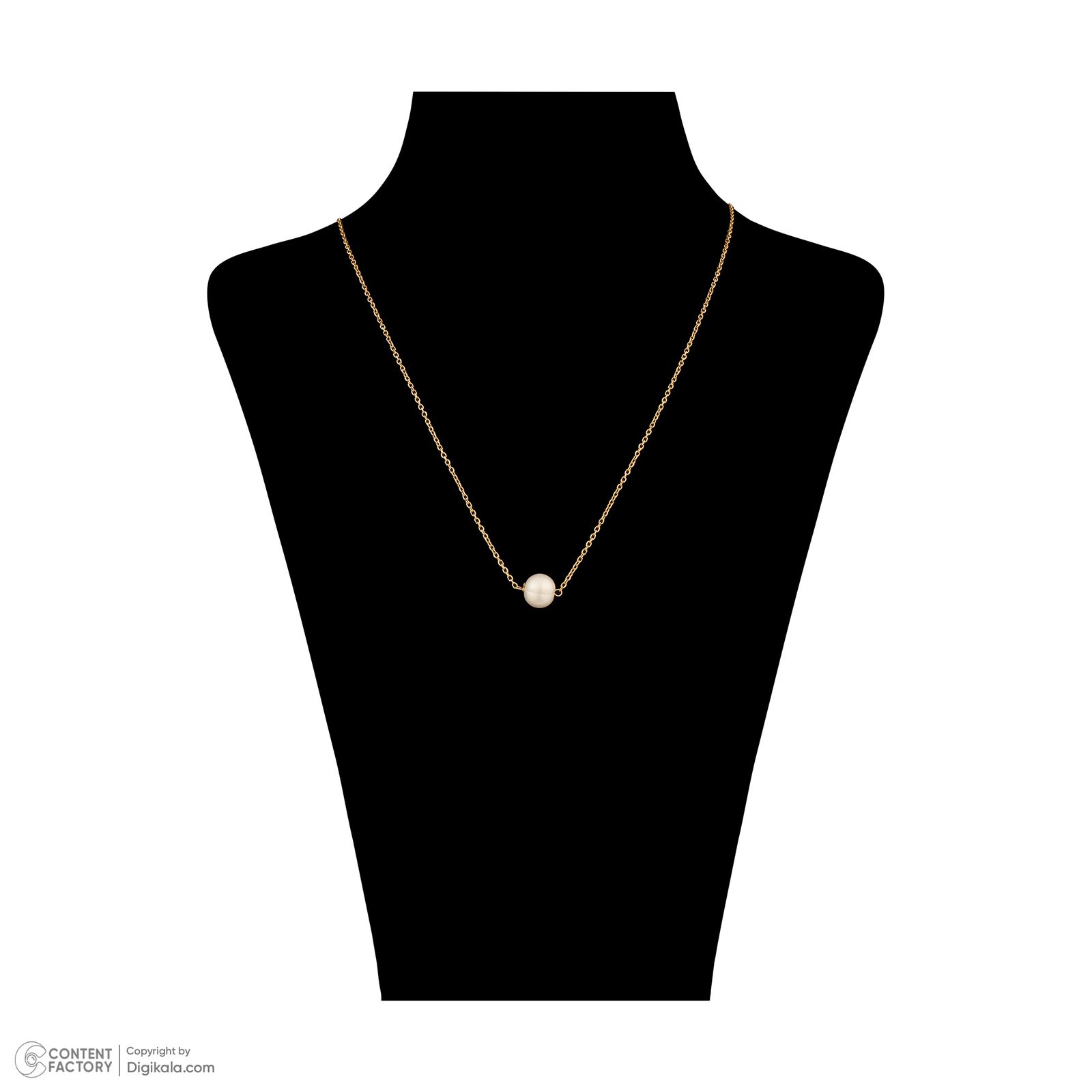 گردنبند طلا با طرح فلامینگو (حلقهای) 18 عیار زنانه پرسته مدل تک مروارید کد WN115 - - 6