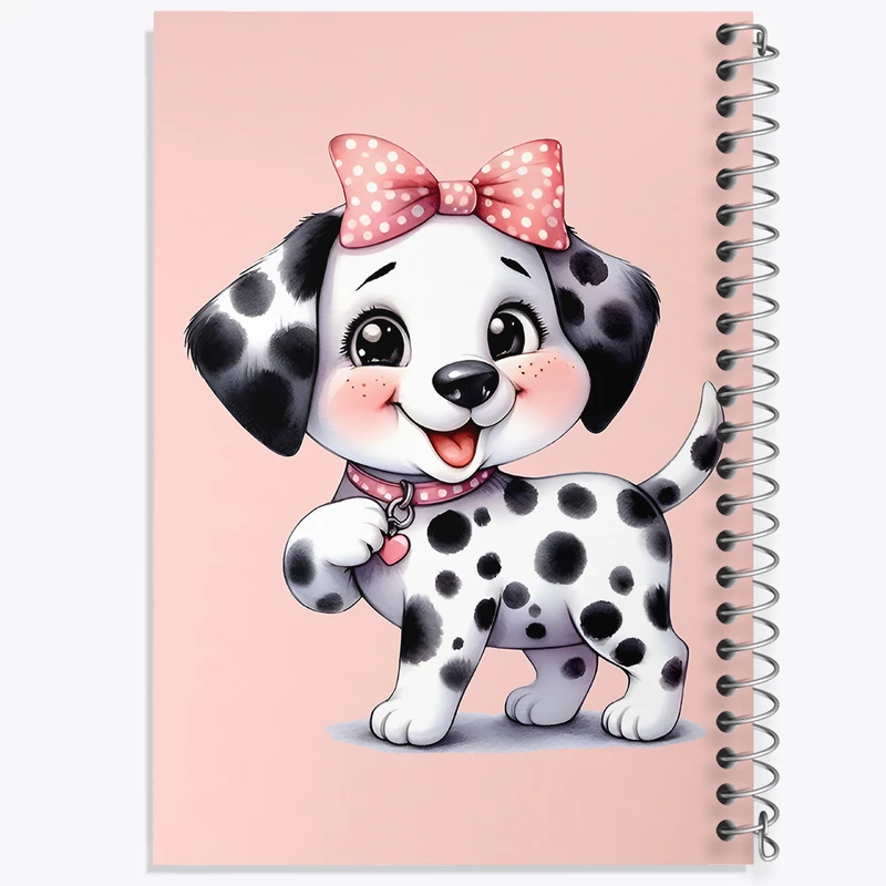 دفتر مشق 100 برگ خندالو طرح سگ خالدار کیوت کد F7859