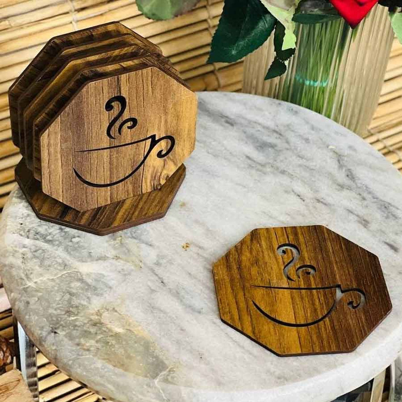 زیرلیوانی طرح فنجان کد LK4469VV بسته 6 عددی