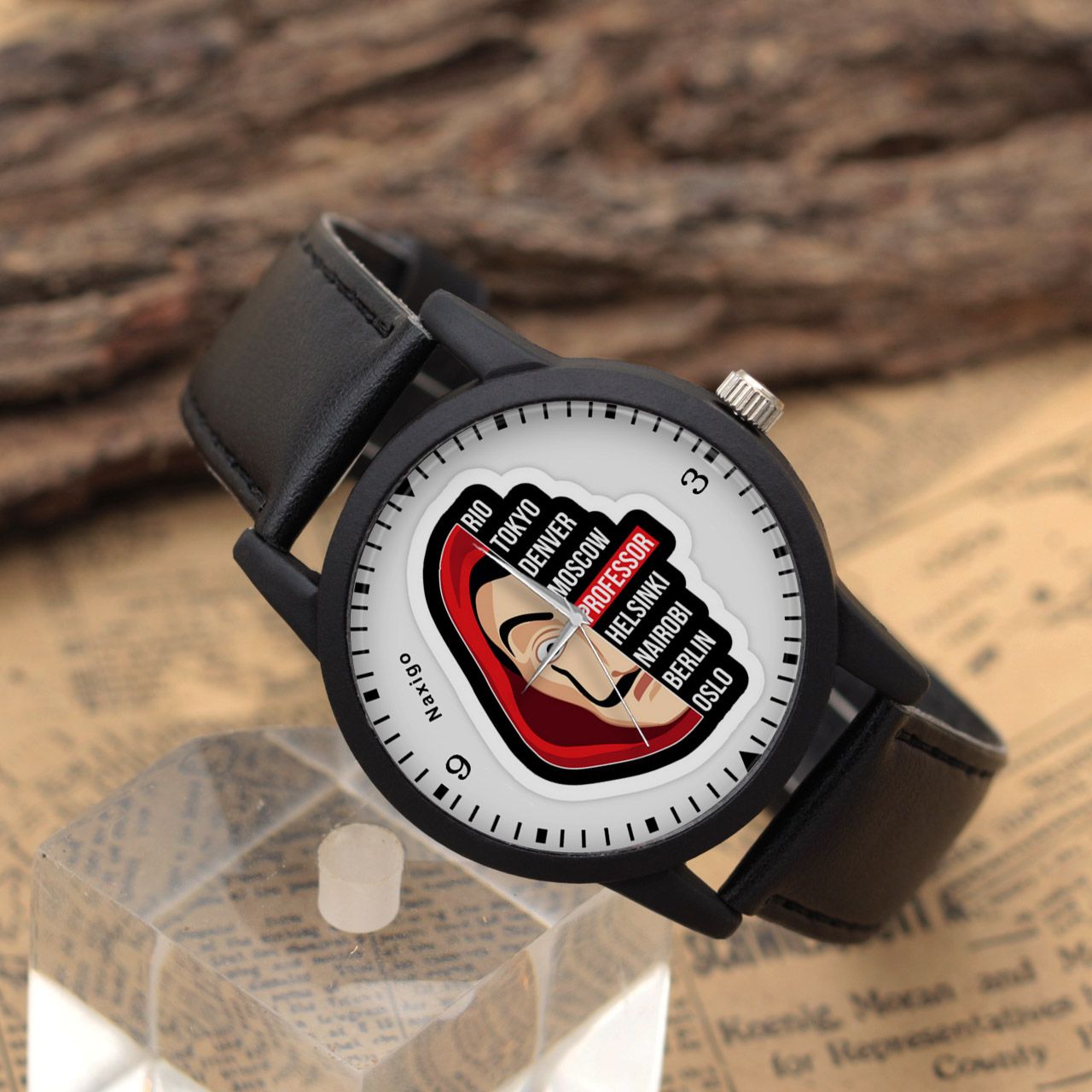 ساعت مچی عقربه ای ناکسیگو طرح Money Heist کد LF4209 -  - 4