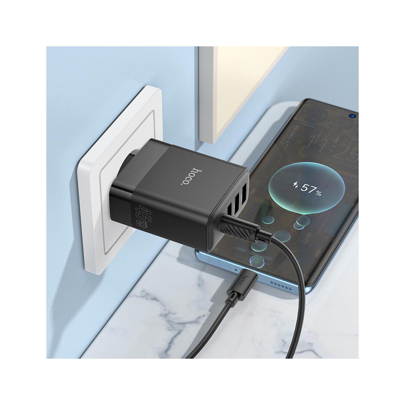 خرید و قیمت شارژر دیواری 45 وات هوکو مدل C127A USB PD