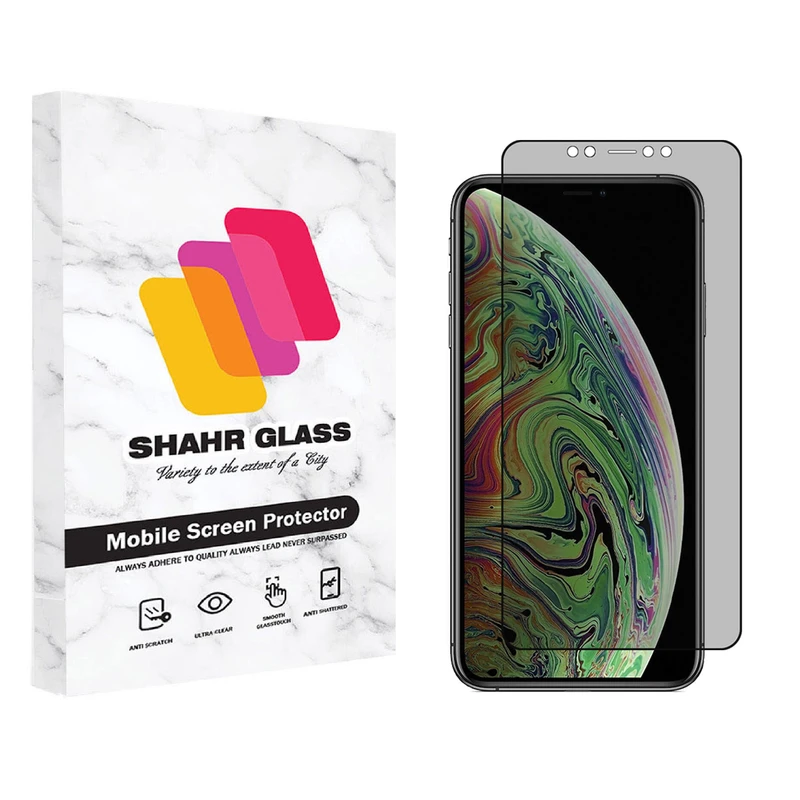 محافظ صفحه نمایش حریم شخصی شهر گلس مدل CRP مناسب برای گوشی موبایل اپل iPhone XS