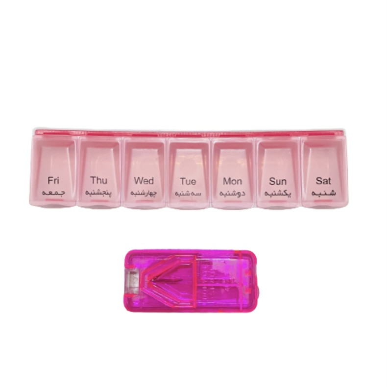 یادآور و نگهدارنده قرص مدل هفتگی به همراه دستگاه تقسیم قرص