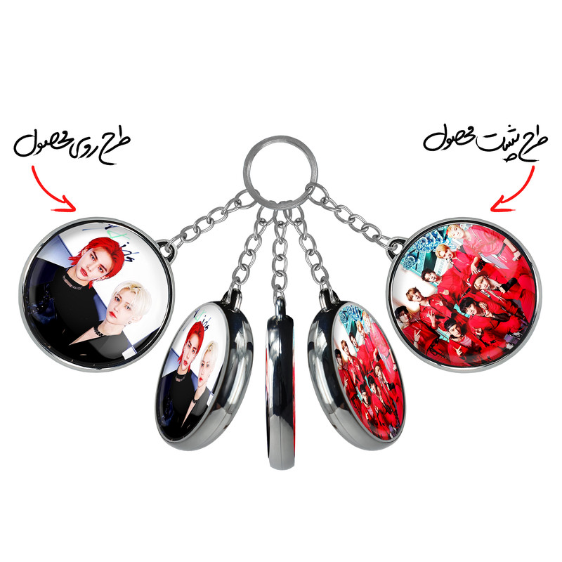 جاکلیدی خندالو طرح فلیکس و هیونجین گروه استری کیدز Stary Kids مدل دوطرفه کد 1691016903