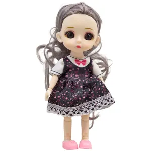 عروسک روسی ناب سل مدل دختر چشم تیله ای مفصلی کد NAA005 ارتفاع 16 سانتی متر