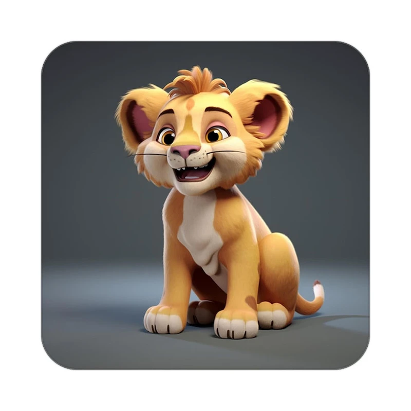 زیر لیوانی کاکتی طرح شیر مدل mp23468