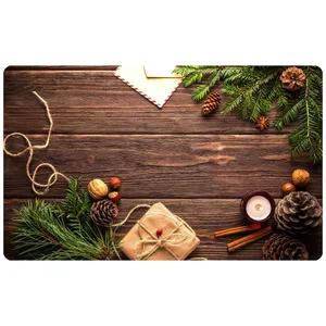 پادری مدل سه لایه رویه مخمل طرح چوب کد S311 سایز 75x45 سانتی متر