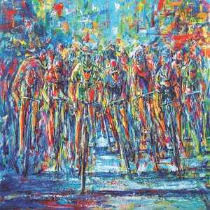 پوستر دیواری سه بعدی مدل نقاشی دوچرخه سوار DVRF1921