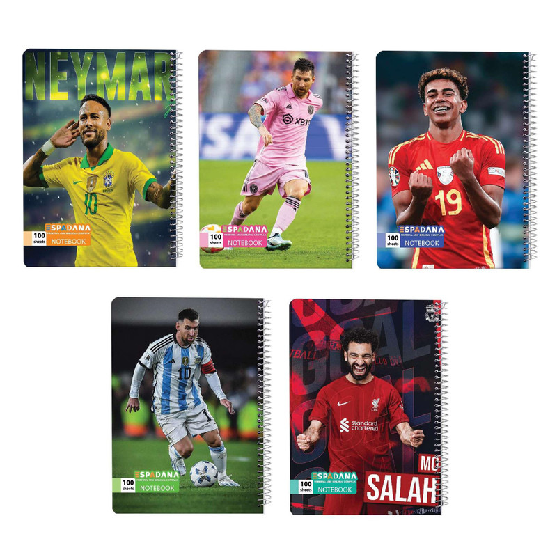 دفتر مشق 100 برگ اسپادانا مدل فوتبالی کد 12423578 مجموعه 5 عددی