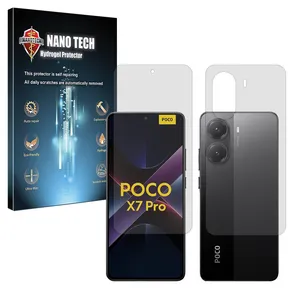 Nano tech Tough model transparent screen protector suitable for Xiaomi Poco X7 Pro mobile phone along with the back protector