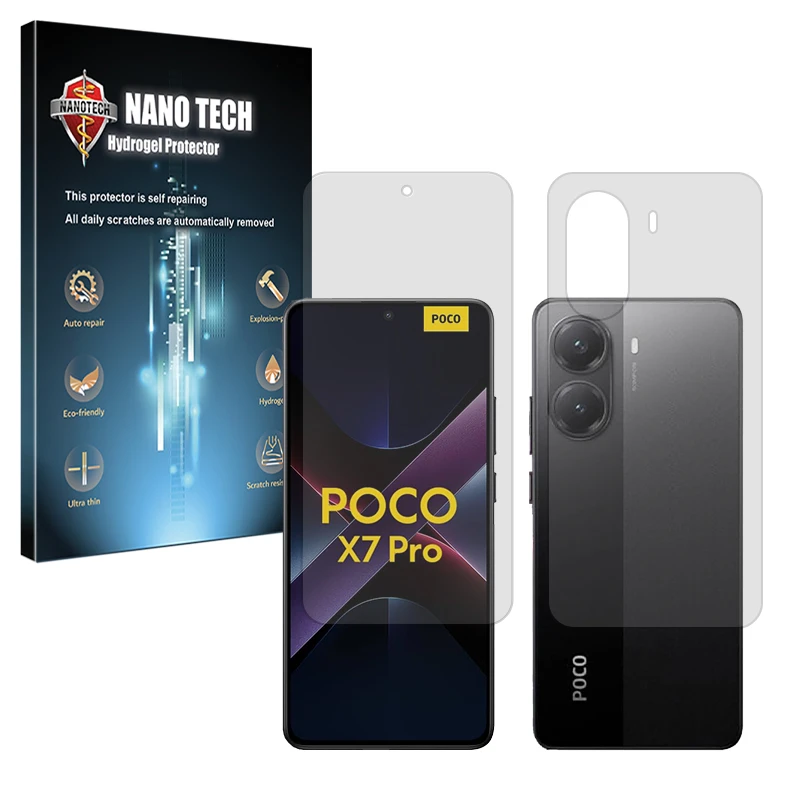 محافظ صفحه نمایش مات نانو تک مدل Tough مناسب برای گوشی موبایل شیائومی Poco X7 Pro به همراه محافظ پشت گوشی