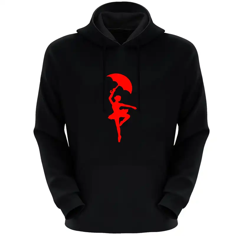 هودی زنانه مدل دختر E527 رنگ مشکی