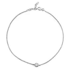 دستبند نقره زنانه مدل تک نگین