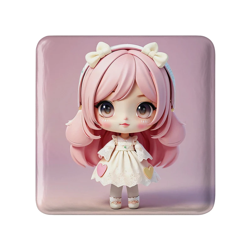 مگنت خندالو طرح دخترانه (Girlish) مدل مربعی کد 36869