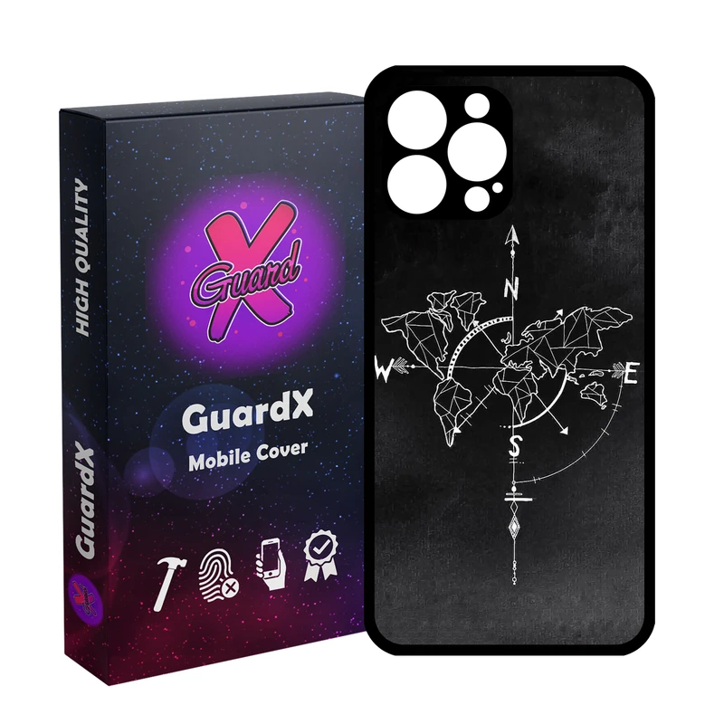 کاور گارد ایکس طرح نقشه مدل Glass10814 مناسب برای گوشی موبایل اپل iPhone 13 Pro Max
