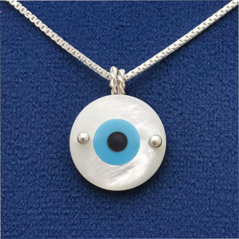 گردنبند نقره زنانه مدل چشم نظر Q007 گردنبند نقره زنانه مدل چشم نظر Q007
