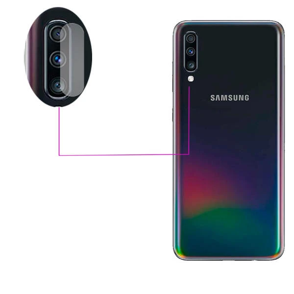 محافظ لنز دوربین مدل A70 مناسب برای گوشی موبایل سامسونگ Galaxy A70 بسته 2 عددی