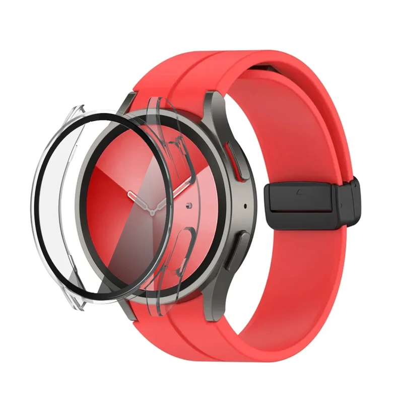 بند گوف مدل ClearG Silicone Magnet مناسب برای ساعت هوشمند سامسونگ Galaxy Watch 7 44mm به همراه کاور