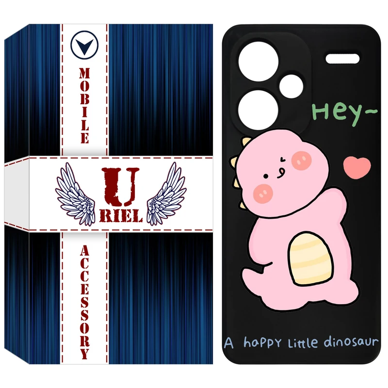 کاور یوریل قاب مدل KSH کد 26 طرح دایناسور صورتی مناسب برای گوشی موبایل شیائومی Redmi Note 13 Pro Plus