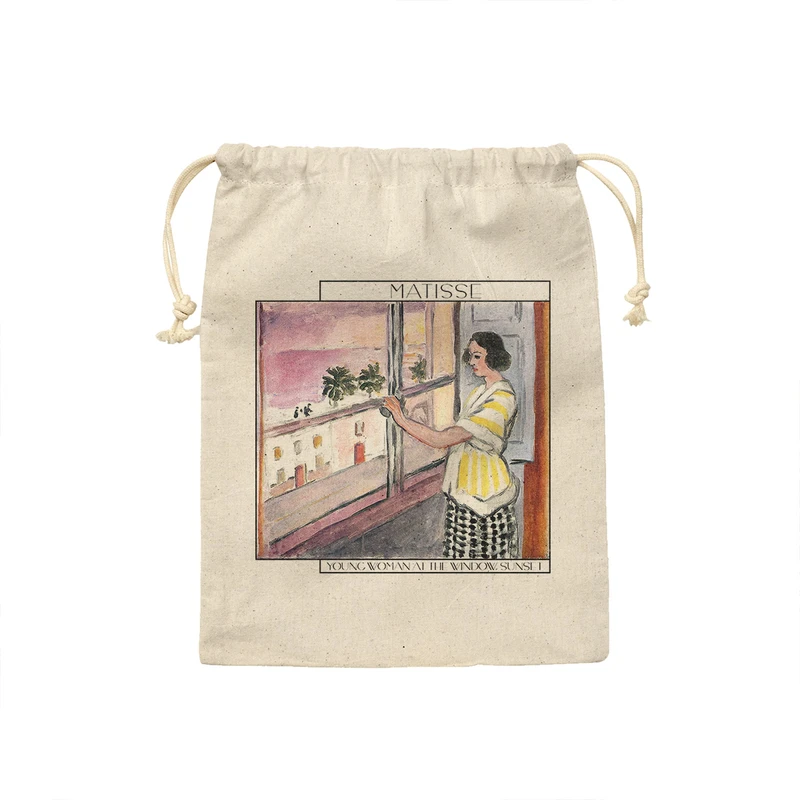 کیسه نان و سبزی ترمه طراحان ایده مدل زن جوان پشت پنجره، غروب آفتاب از ماتیس کد art0703 - S