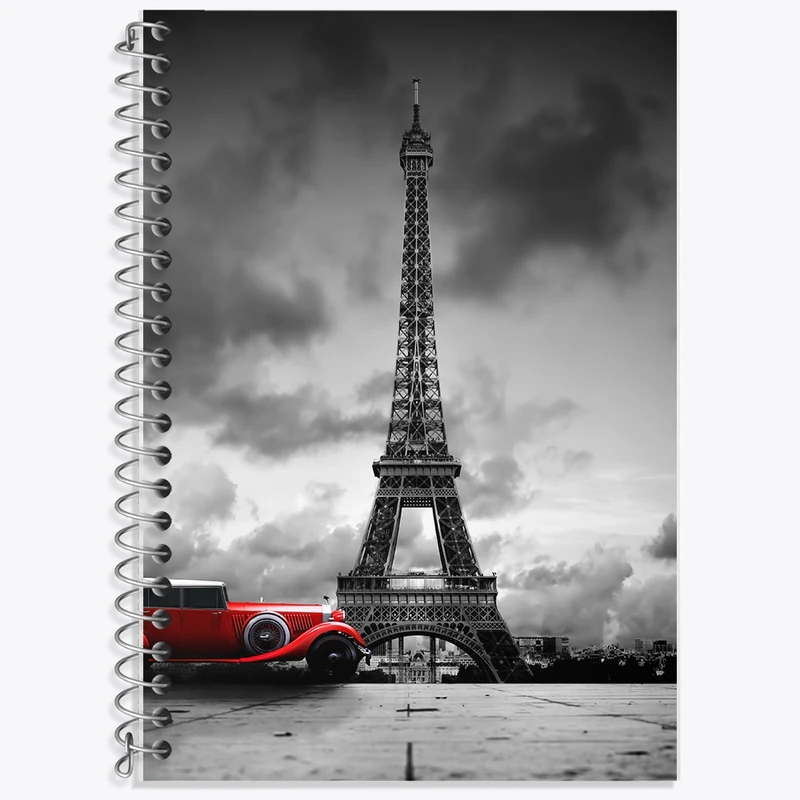 دفتر زبان 50 برگ خندالو مدل دو خط طرح برج ایفل کد F506