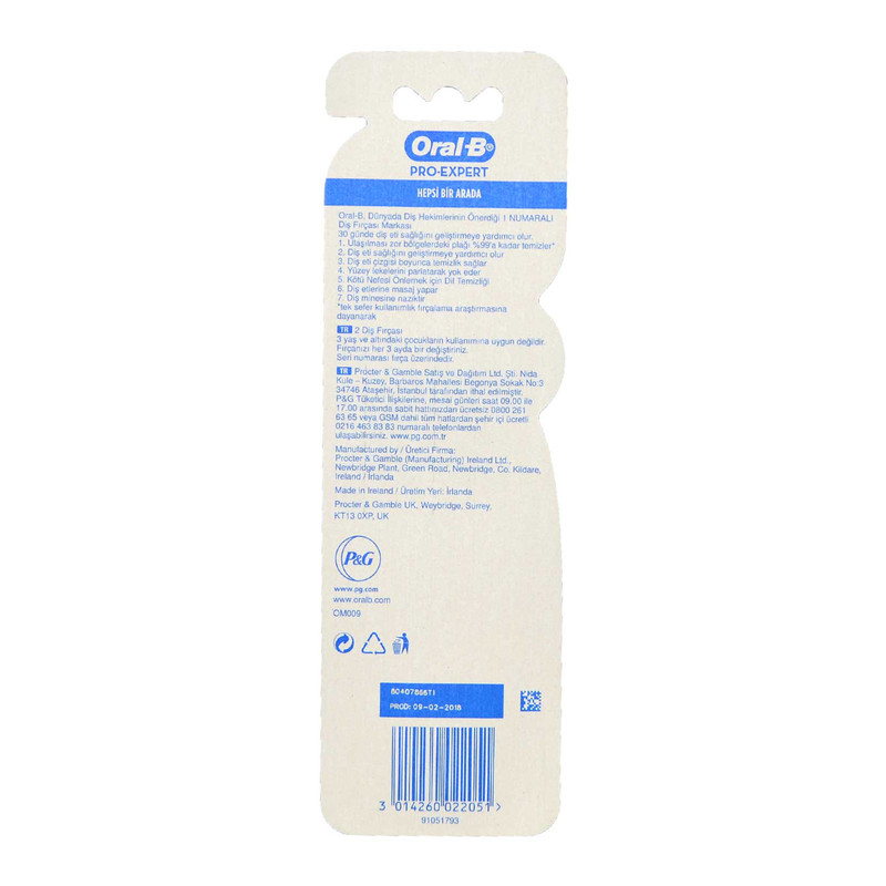 مسواک اورال-بی سری Pro Expert مدل Orta با برس متوسط مجموعه 2 عددی