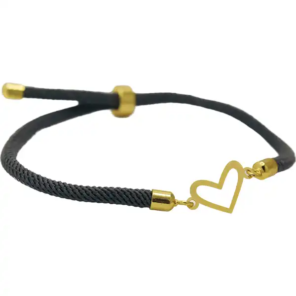 دستبند طلا عیار 18 زنانه مدل قلب