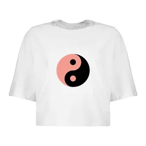 کراپ‌تاپ آستین کوتاه زنانه مدل بلک پینک کد L50 S