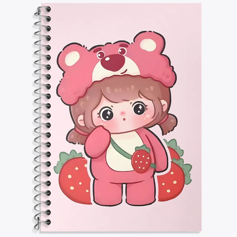 دفتر زبان 50 برگ خندالو مدل سه خط طرح دخترانه کیوت کد N5042