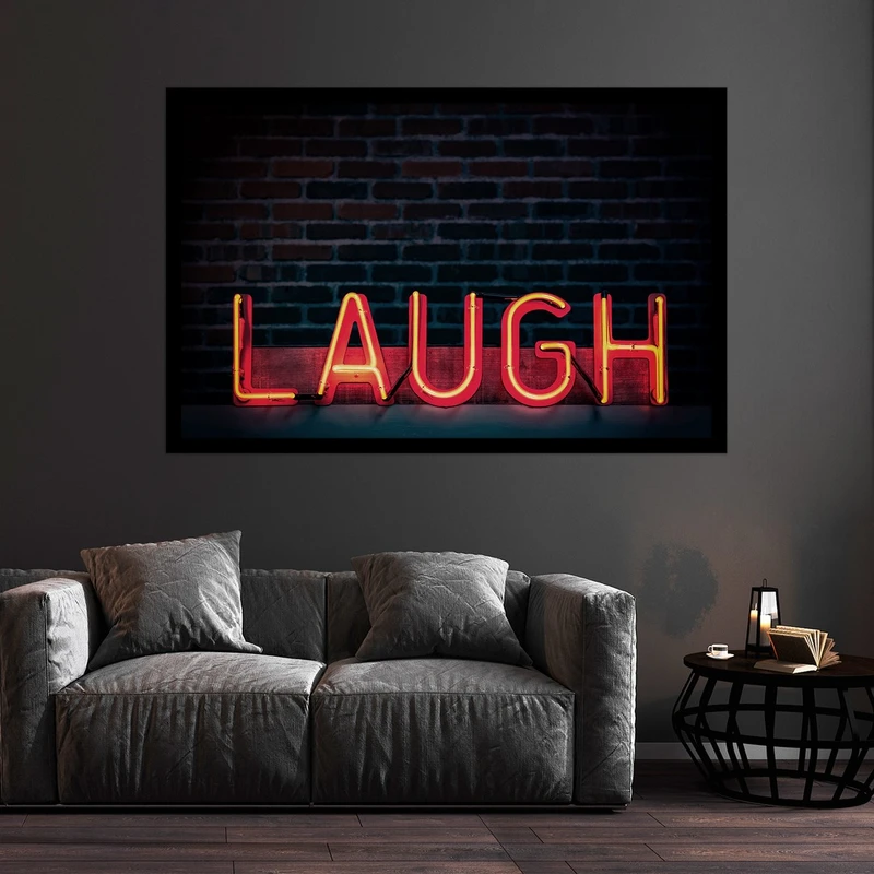 تابلو بکلیت طرح نئونی لبخند مدل B-S2615