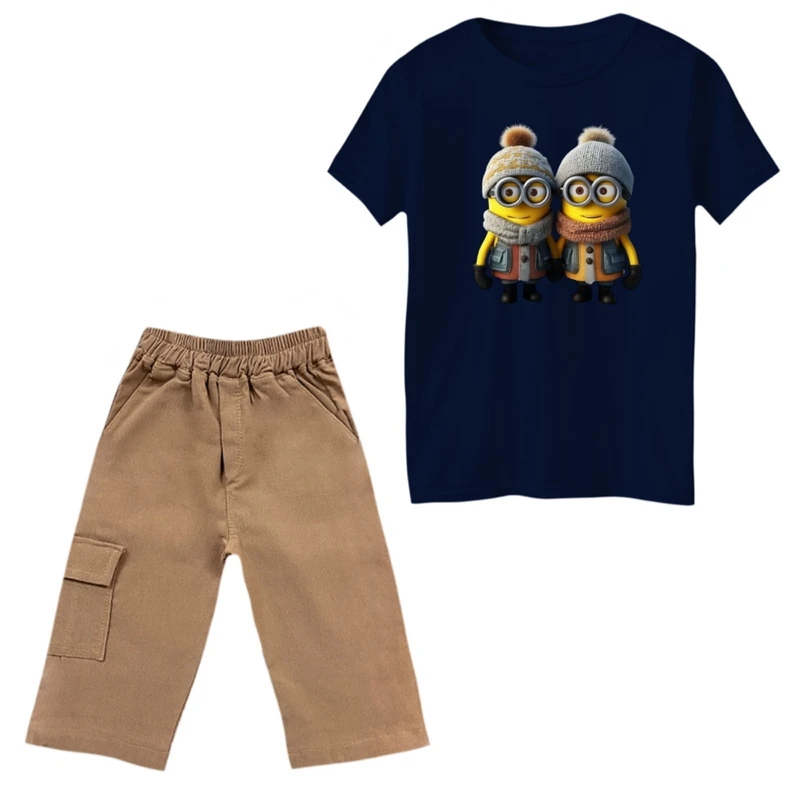 ست تی‌شرت و شلوارک پسرانه مدل مینیون کد 32