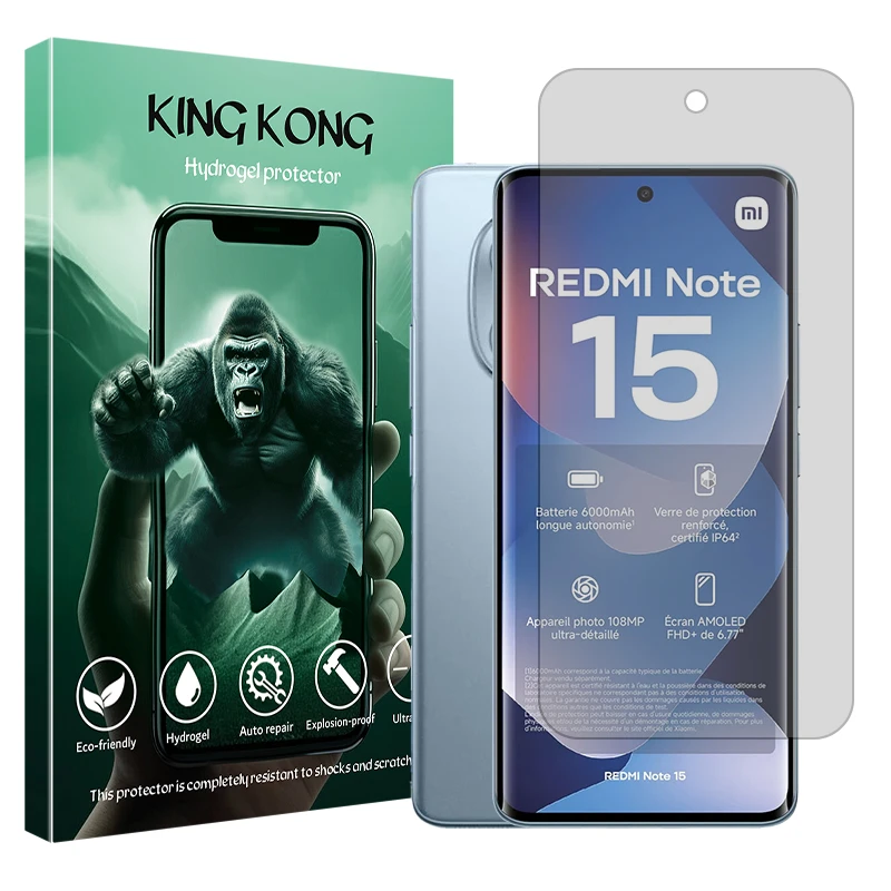 محافظ صفحه نمایش شفاف کینگ کونگ مدل Tough مناسب برای گوشی موبایل شیائومی Redmi Note 15 4G