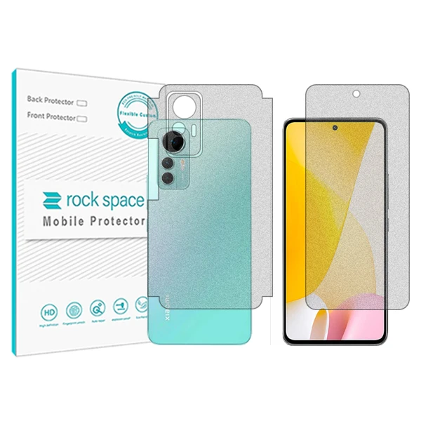 محافظ صفحه نمایش مات راک اسپیس مدل HyMTT مناسب برای گوشی موبایل شیائومی 12Lite به همراه محافظ پشت گوشی 
