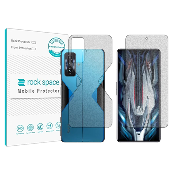 محافظ صفحه نمایش مات راک اسپیس مدل HyMTT  مناسب برای گوشی موبایل شیائومی Redmi K50 Gaming به همراه محافظ پشت
