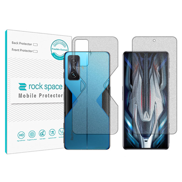 محافظ صفحه نمایش مات راک اسپیس مدل HyMTT  مناسب برای گوشی موبایل شیائومی Redmi K50 Gaming به همراه محافظ پشت