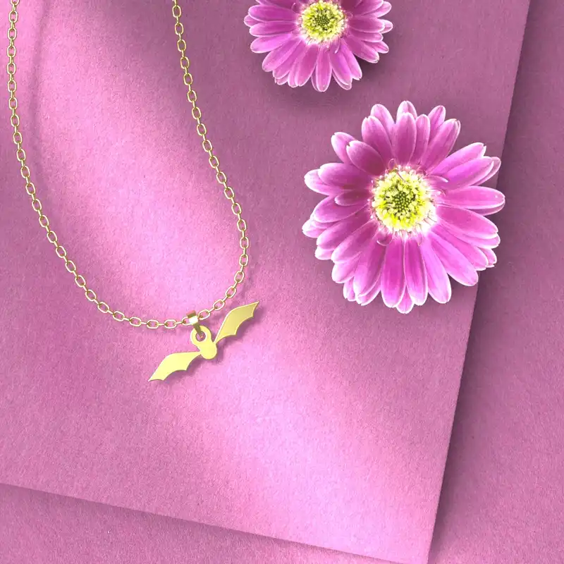 گردنبند طلا 18 عیار زنانه مدوپد مدل خفاش کد A3-1-1173