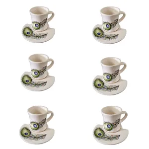 سرویس چایخوری سرامیکی 12پارچه مدل پر طاووس