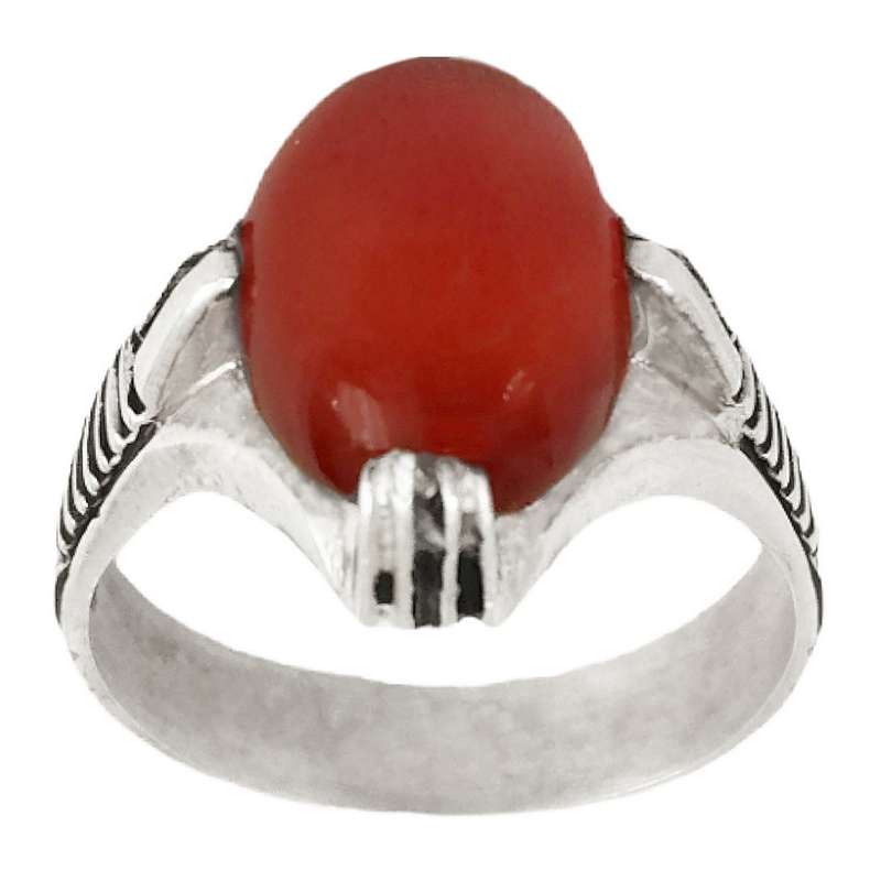 انگشتر نقره مردانه مدل عقیق کد KAM-028