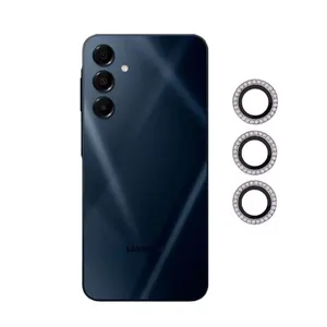 محافظ لنز دوربین شیشه‌ای مدل  رینگی نگین دار مناسب برای گوشی موبایل سامسونگ Galaxy A16 5G