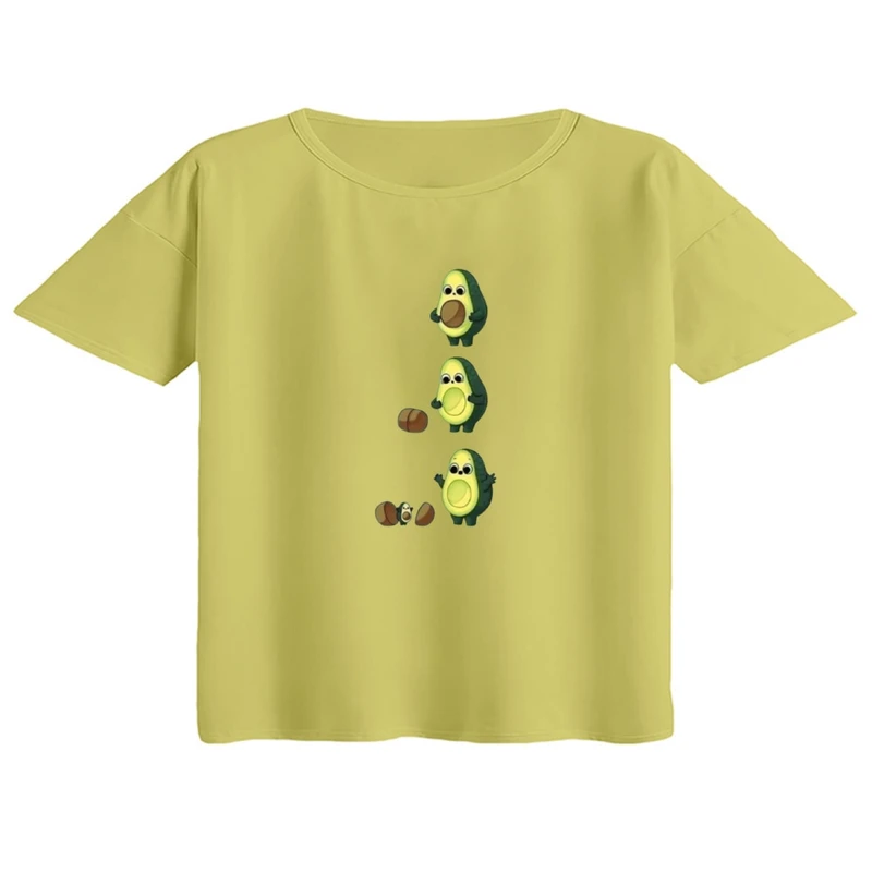 کراپ تی‌شرت آستین کوتاه زنانه مدل آووکادو باردار