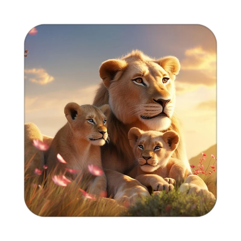 زیر لیوانی کاکتی طرح شیر مدل mp23822