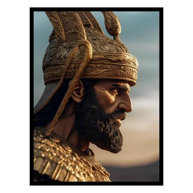 تابلو نوری بکلیت طرح دکوری باستانی تاریخی مدل B-bu6485 فریم مشکی