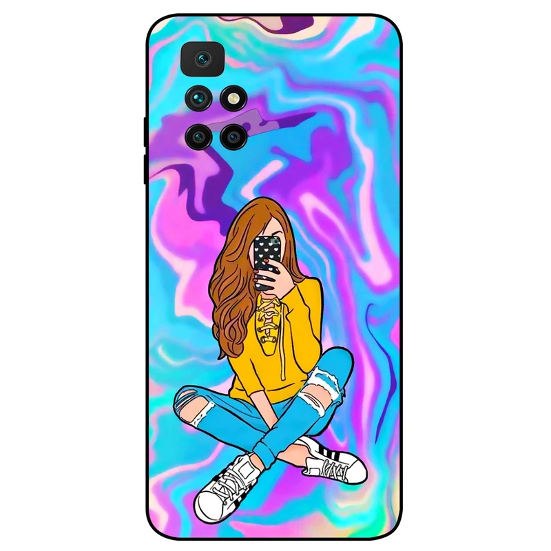 کاور مگافون طرح دخترانه مدل 7592 مناسب برای گوشی موبایل شیائومی Redmi 10 / 10 Prime   