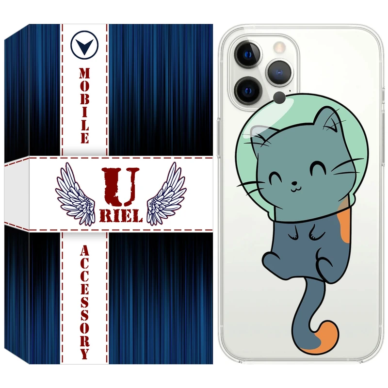 کاور ژله ای یوریل قاب مدل Clear کد 61 طرح گربه مناسب برای گوشی موبایل اپل iPhone 12 Pro
