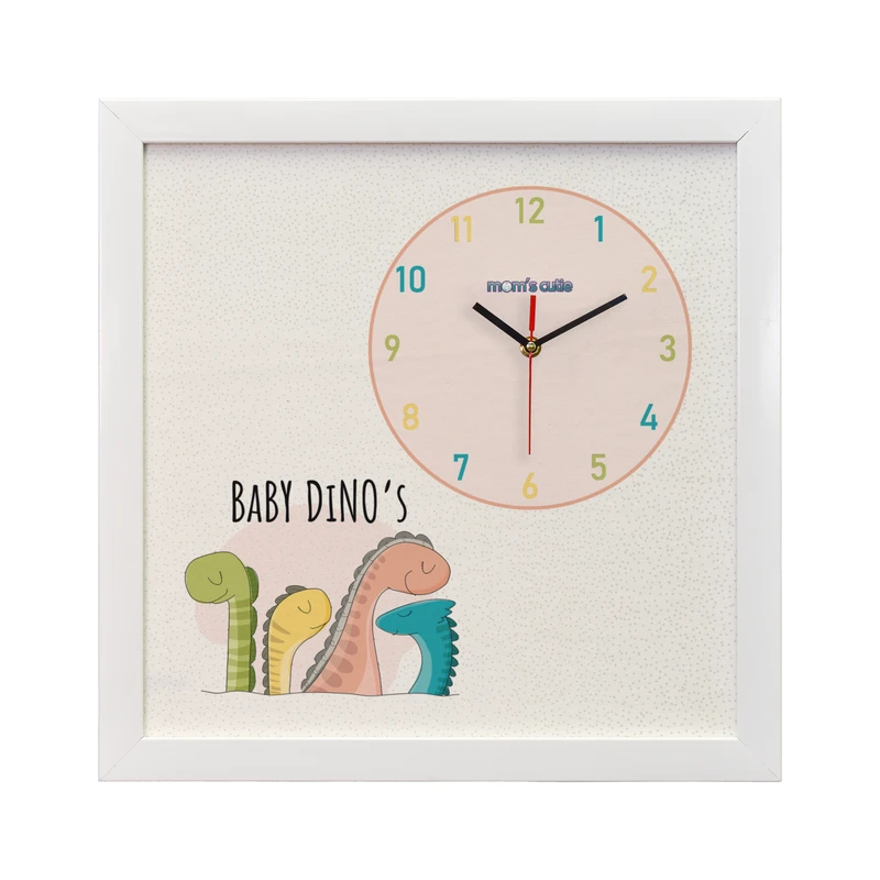 ساعت دیواری کودک مامز کیوتی مدل بچه دایناسور S-91