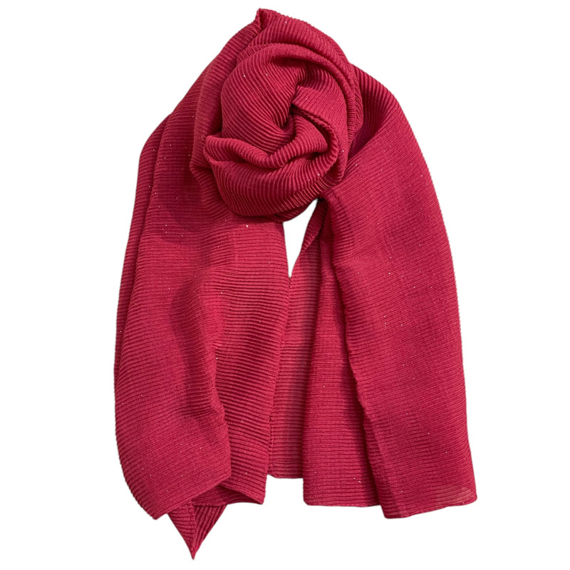 شال زنانه مدل پلیسه اکلیلی شاین‌دار کد 0021