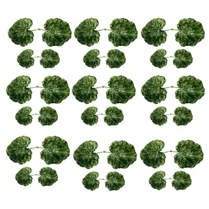 گل مصنوعی مدل برگ دوطرفه شمعدانی مجموعه 18 عددی 