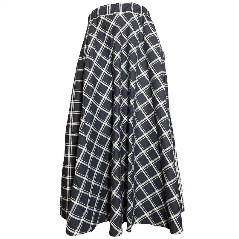 دامن زنانه مدل چهارخانه کتان